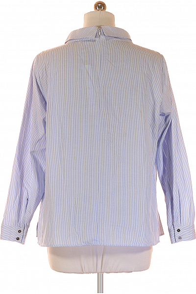 Denim HUNTER Dámská polyesterová halenka modrá pruhovaná dlouhý rukáv elegantní volná Vel. 40 | Denim HUNTER | obrázek 3