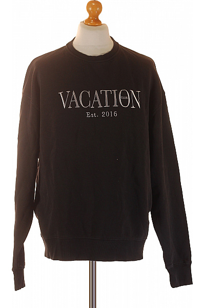 On Vacation Pánská bavlněná černá mikina crewneck s výšivkou streetwear Velikost L | On Vacation | obrázek 2