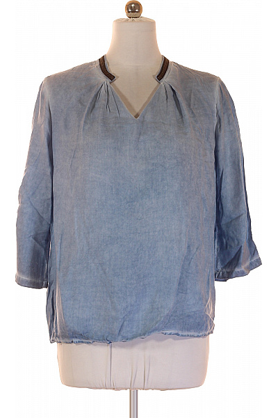 Dranella Dámská viskózová modrá halenka s 3/4 rukávem a výstřihem do V Velikost 42 | Dranella | obrázek 2