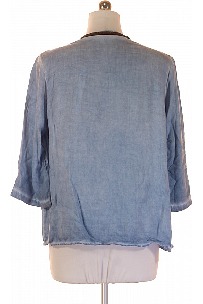 Dranella Dámská viskózová modrá halenka s 3/4 rukávem a výstřihem do V Velikost 42 | Dranella | obrázek 3