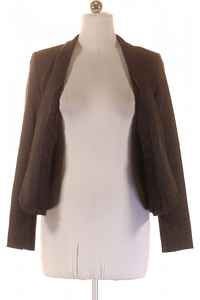 ZERO Polyesterové vypasované sako tmavě hnědé elegantní jednořadé s jedním knoflíkem Vel. 38 | ZERO | obrázek 4