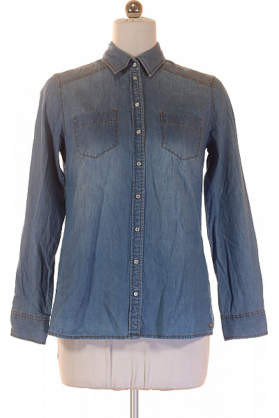 s.OLIVER Dámská bavlněná riflová košile modrá dlouhý rukáv westernová ležérní Vel. 38 | s.OLIVER | obrázek 2