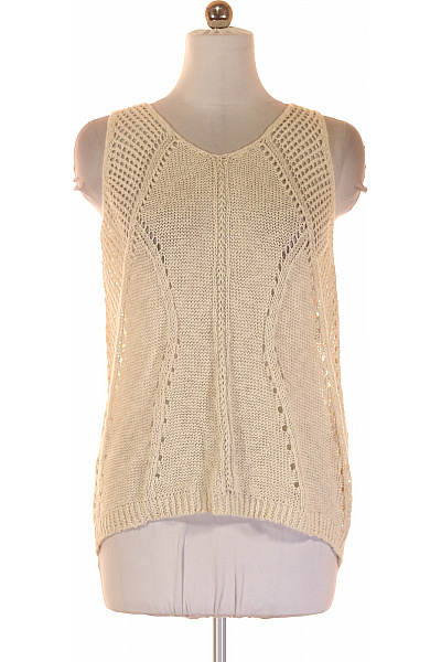 BENETTON Dámská béžová pletená vesta letní krátká volná Velikost XS | BENETTON | obrázek 2