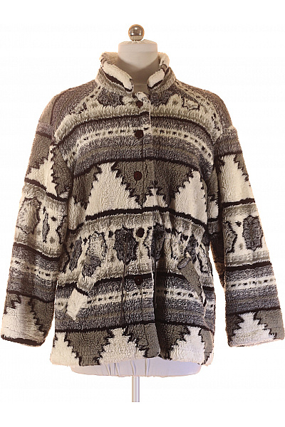 COS Dámský krátký vzorovaný plyšový kabát šedobílý s vysokým límcem Velikost M | COS | obrázek 2