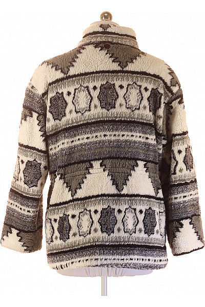 COS Dámský krátký vzorovaný plyšový kabát šedobílý s vysokým límcem Velikost M | COS | obrázek 3