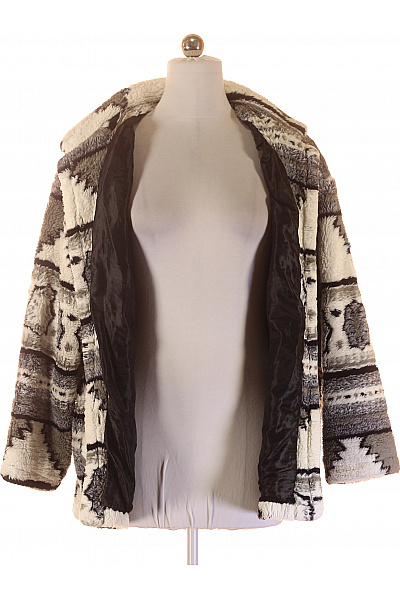 COS Dámský krátký vzorovaný plyšový kabát šedobílý s vysokým límcem Velikost M | COS | obrázek 4