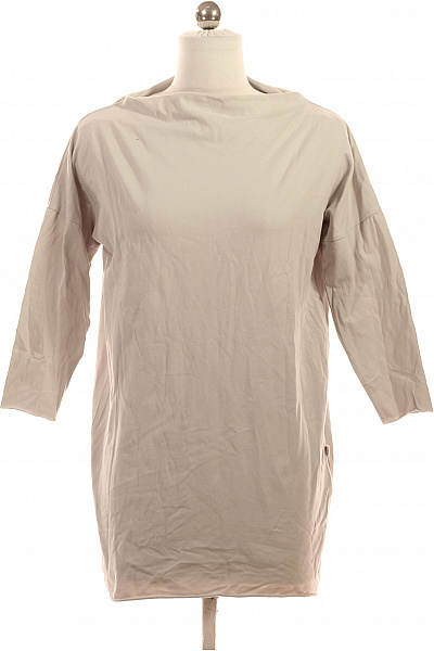 Dámské béžové tričko oversize lodičkový výstřih tříčtvrteční rukáv Vel. XS | Unimoda | obrázek 2