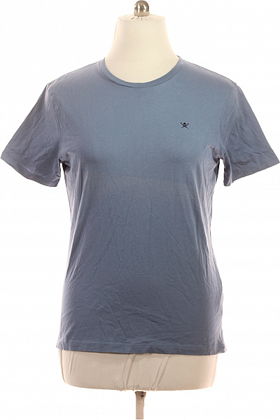 HACKETT Pánské Tričko Modré S Krátkým Rukávem A Výšivkou Velikost L