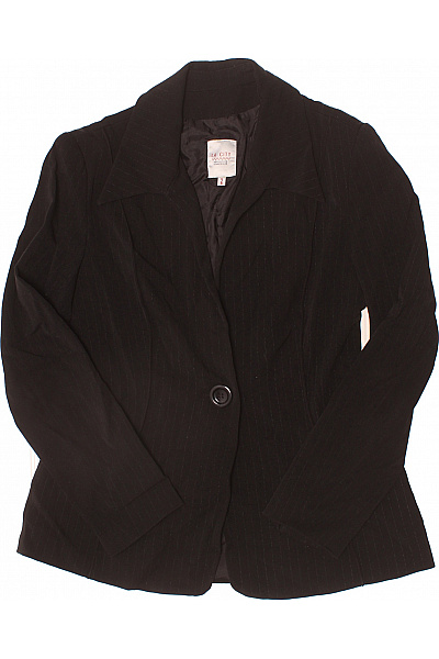 LA CITY Dámské černé sako elegantní vypasované pruhované business jednořadé s jedním knoflíkem Vel. 2 | LA CITY | obrázek 2