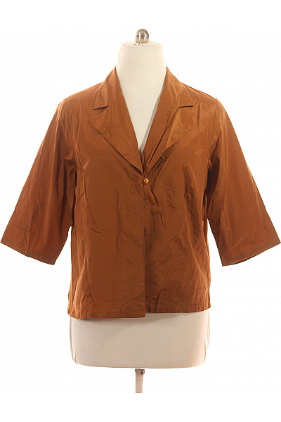 PROMISS Hnědý Polyamidový Blejzr Krátký Rukáv Elegantní Ležérní Jednořadé S Jedním Knoflíkem Vel. 50 | PROMISS | obrázek 2