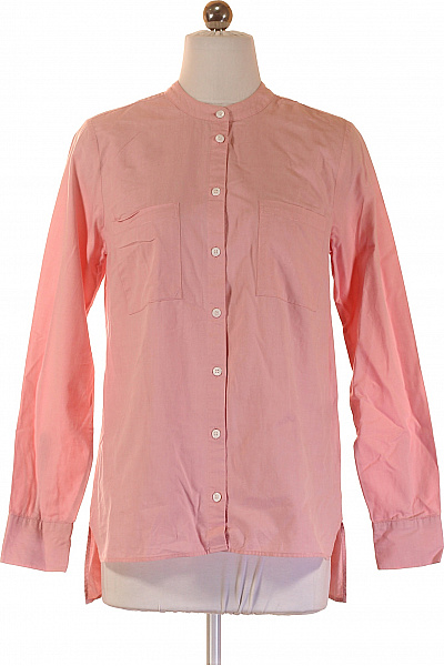 MAERZ Dámská bavlněná košile s dlouhým rukávem růžová ležérní bez límečku Vel. 36 | MAERZ | obrázek 2