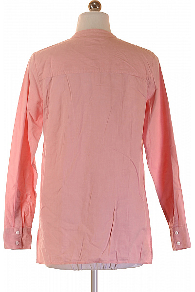 MAERZ Dámská bavlněná košile s dlouhým rukávem růžová ležérní bez límečku Vel. 36 | MAERZ | obrázek 3