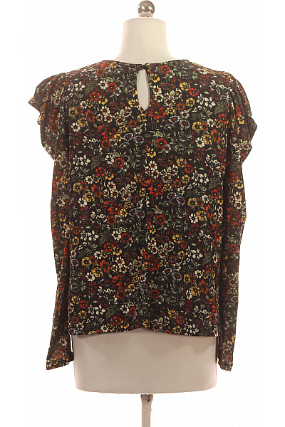 Warehouse Dámská černá halenka s dlouhým rukávem a květinovým potiskem volná Velikost 36 | Warehouse | obrázek 3