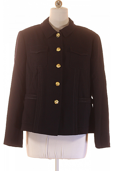 BASLER Černý Blejzr Vojenský Zlaté Knoflíky Elegantní Vypasované S Náramenicemi Vel. 42