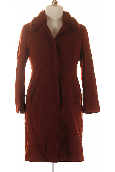 French Connection Dámský Dlouhý Kabát Vlněný Hnědý