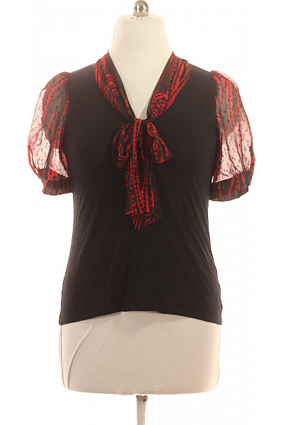 Marks & Spencer Dámská halenka černé červené s mašlí krátký rukáv vzorovaná elegantní Vel. 16 | Marks & Spencer | obrázek 2