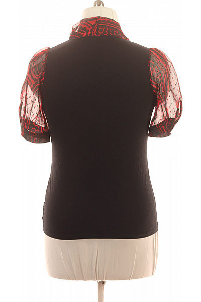 Marks & Spencer Dámská halenka černé červené s mašlí krátký rukáv vzorovaná elegantní Vel. 16 | Marks & Spencer | obrázek 3