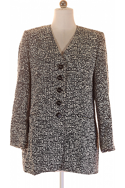 BASLER Vlněný tvídový kabát krátký vzorovaný elegantní černobílý Velikost 42 | BASLER | obrázek 2