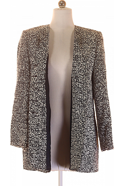 BASLER Vlněný tvídový kabát krátký vzorovaný elegantní černobílý Velikost 42 | BASLER | obrázek 4