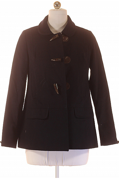 Next Dámský černý Duffle Kabát Elegantní Moderní Krátký Velikost 10