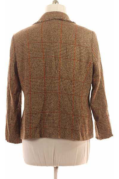 Marks & Spencer Dámský Hnědý Blejzr Károvaný Akrylový Podzimní Ležérní Vintage Velikost 22 | Marks & Spencer | obrázek 3