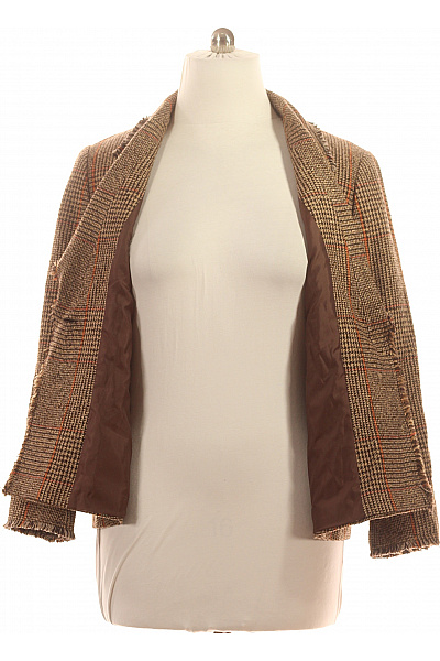 Marks & Spencer Dámský Hnědý Blejzr Károvaný Akrylový Podzimní Ležérní Vintage Velikost 22 | Marks & Spencer | obrázek 4