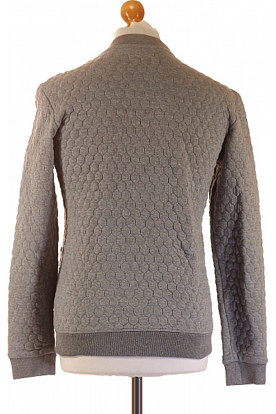 Pánská mikina šedá bomber bez kapuce na zip Velikost S | Unimoda | obrázek 2