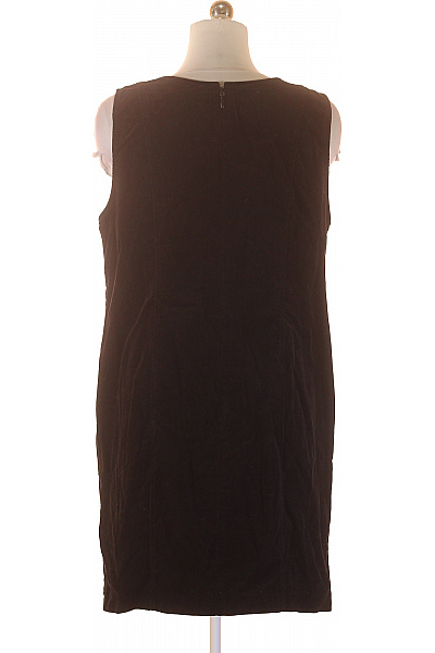 Dámské bavlněné sametové černé šaty bez rukávů s kapsami rovné jednoduché Velikost L | Unimoda | obrázek 3