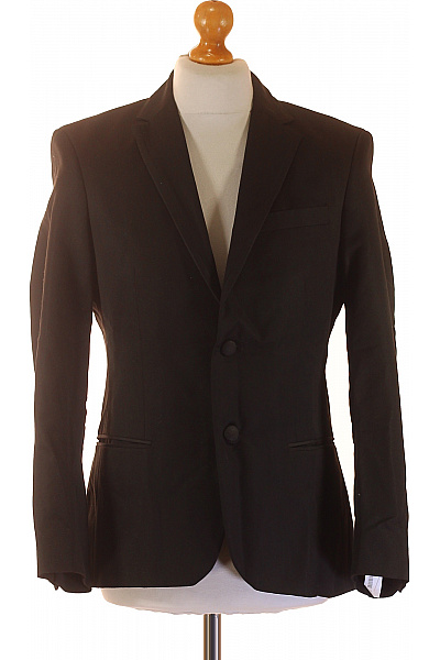 s.OLIVER Černé polyesterové společenské sako vypasované moderní elegantní jednořadé Velikost 46 | s.OLIVER | obrázek 2