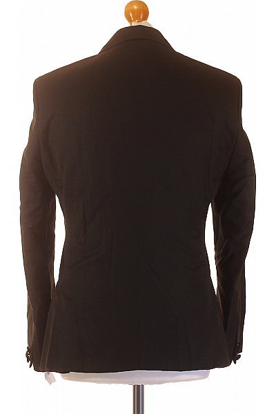 s.OLIVER Černé polyesterové společenské sako vypasované moderní elegantní jednořadé Velikost 46 | s.OLIVER | obrázek 3