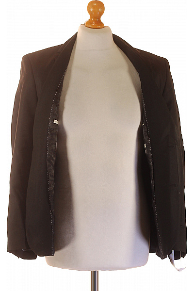 s.OLIVER Černé polyesterové společenské sako vypasované moderní elegantní jednořadé Velikost 46 | s.OLIVER | obrázek 4