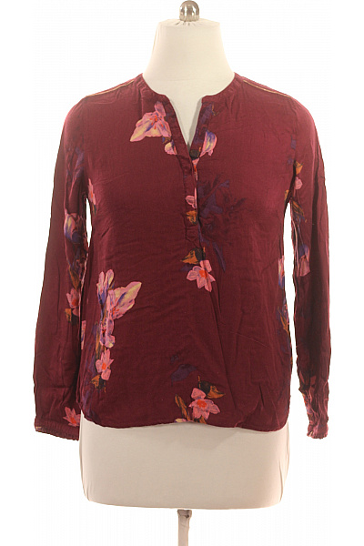 CULTURE Dámská viskózová halenka vínová květinová s dlouhým rukávem tuniková Velikost l | CULTURE | obrázek 2