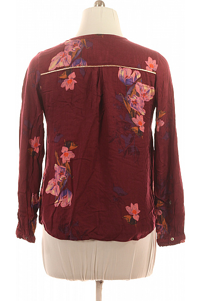 CULTURE Dámská viskózová halenka vínová květinová s dlouhým rukávem tuniková Velikost l | CULTURE | obrázek 3