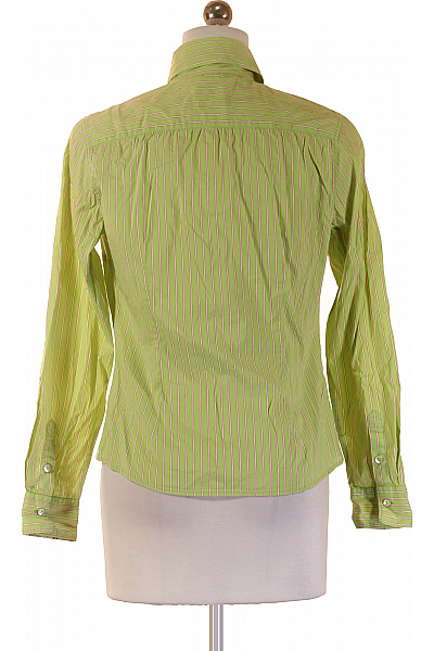 Dámská bavlněná zelená pruhovaná košile s dlouhým rukávem elegantní Velikost 42 | Unimoda | obrázek 3