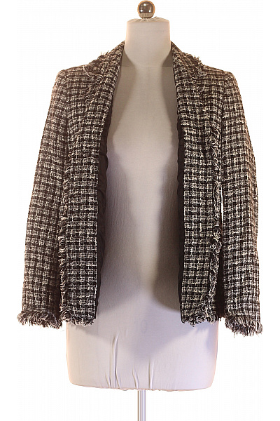 Best Connections Dámské teplé sako kostkované černobílé krátké ležérní vypasované Vel. 40 | Best Connections | obrázek 3