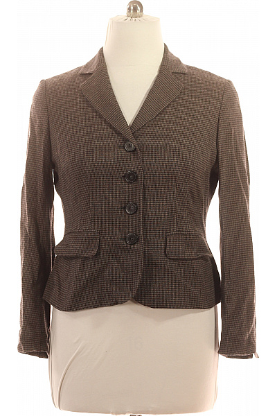 Hobbs Vlněné hnědé vypasované kárované sako business podzimní Velikost 14 | Hobbs | obrázek 2