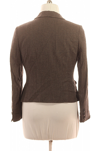 Hobbs Vlněné hnědé vypasované kárované sako business podzimní Velikost 14 | Hobbs | obrázek 3