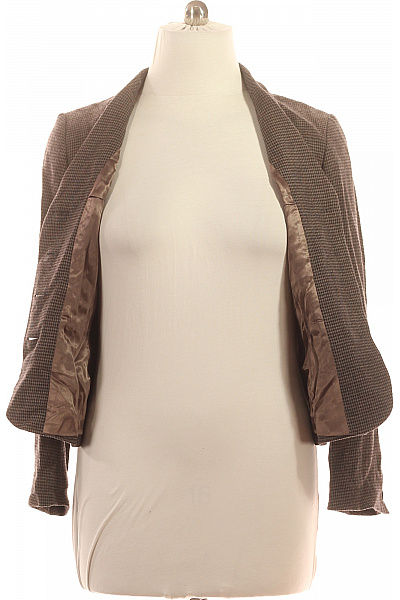 Hobbs Vlněné hnědé vypasované kárované sako business podzimní Velikost 14 | Hobbs | obrázek 4