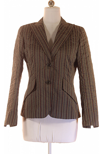 MARC AUREL Dámský polyesterový vypasovaný blejzr pruhovaný šedý hnědý elegantní Vel. 38 | MARC AUREL | obrázek 2