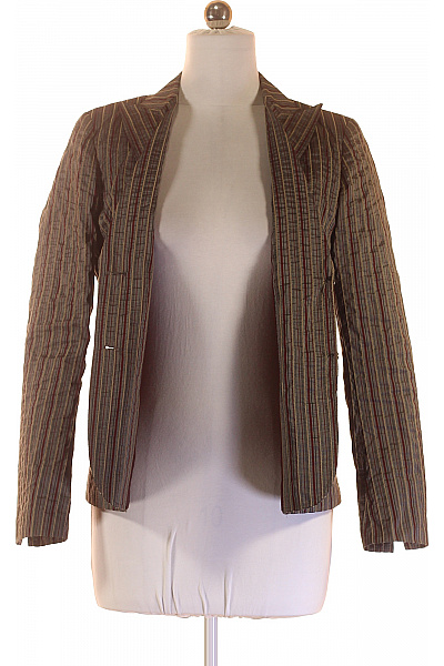 MARC AUREL Dámský polyesterový vypasovaný blejzr pruhovaný šedý hnědý elegantní Vel. 38 | MARC AUREL | obrázek 4