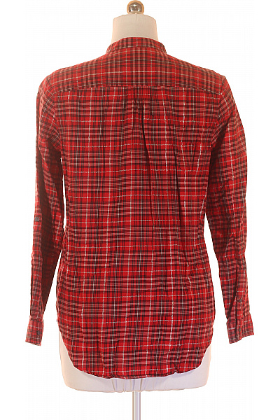 LANDS´END Dámská červená kostkovaná halenka se stojáčkem dlouhý rukáv tuniková Velikost 42 | LANDS´END | obrázek 3