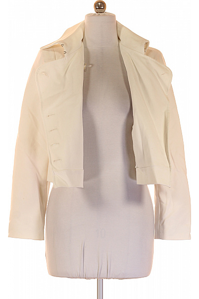 BANDOLERA Dámské Bílé Krátké Vojenské Blejzr Elegantní Vypasované Dvouřadé Velikost 38 | BANDOLERA | obrázek 3