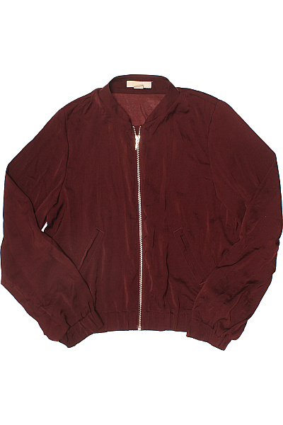 HM  Dámská bordó polyesterová bomber přechodová lehká bunda se zipem Velikost 38 | HM  | obrázek 2