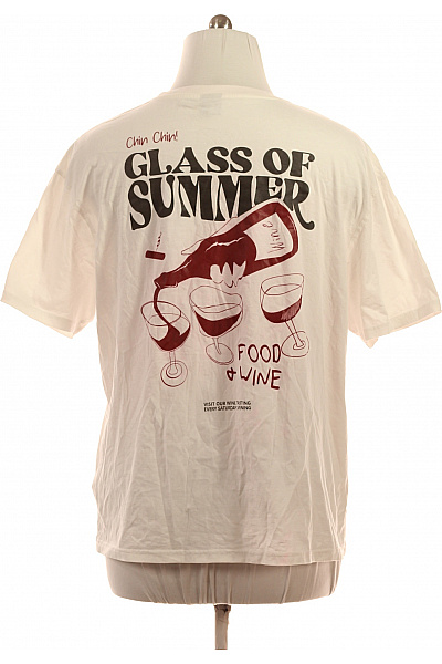 Sublevel Pánské bílé tričko s krátkým rukávem a nápisem Velikost XXL | Sublevel | obrázek 2