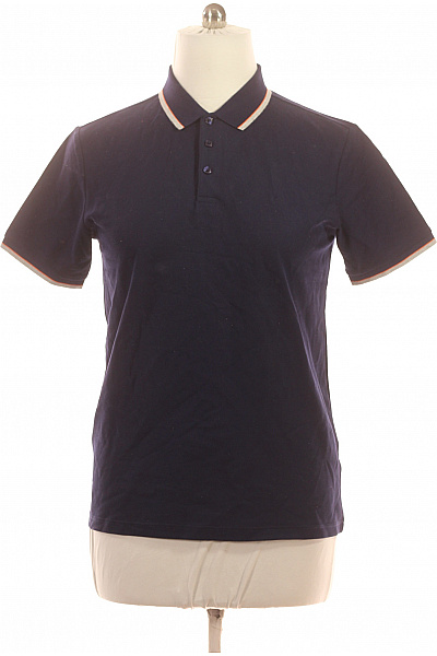 LAWRENCE GREY Pánské tmavě modré polo tričko s krátkým rukávem a zdobeným lemem Vel. L | LAWRENCE GREY | obrázek 2