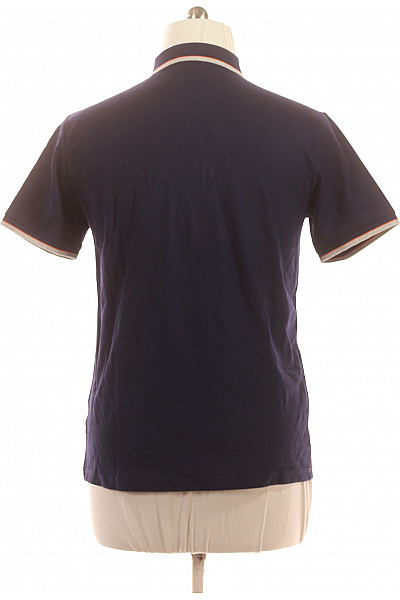 LAWRENCE GREY Pánské tmavě modré polo tričko s krátkým rukávem a zdobeným lemem Vel. L | LAWRENCE GREY | obrázek 3