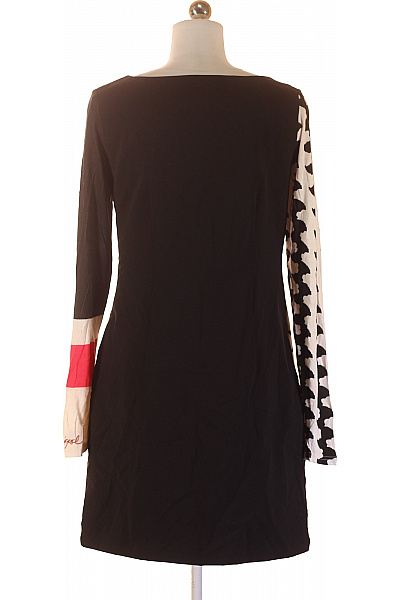 DESIGUAL Černobílé pouzdrové šaty s dlouhým rukávem a potiskem Vel. 38 | DESIGUAL | obrázek 2