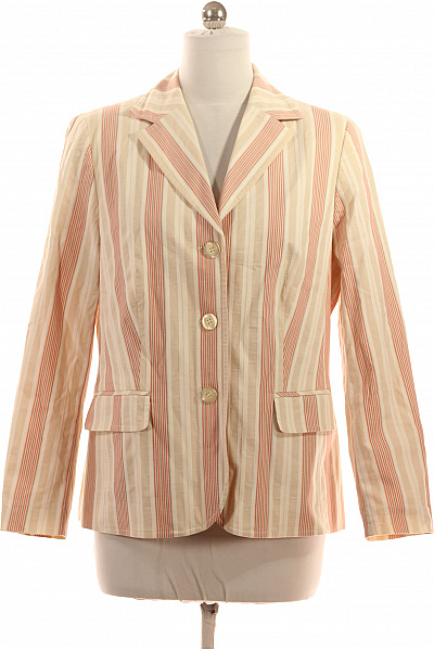 BONITA Dámské bavlněné sako letní béžové pruhované elegantní vypasované na běžné nošení Velikost 44 | BONITA | obrázek 2