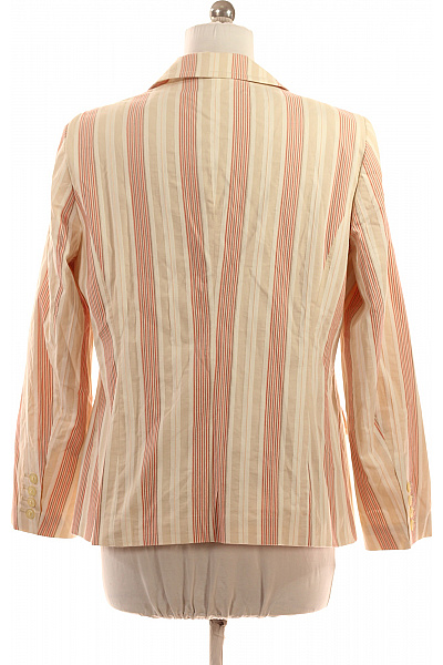 BONITA Dámské bavlněné sako letní béžové pruhované elegantní vypasované na běžné nošení Velikost 44 | BONITA | obrázek 3