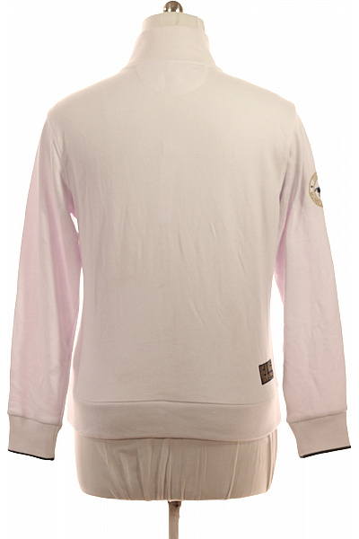 La Martina Bílá pánská mikina na zip se stojáčkem s výšivkou a klokaní kapsou Velikost m | La Martina | obrázek 2